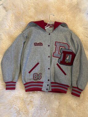 Vintage Gray Red Varsity Letterman Jacket '94 Sz M